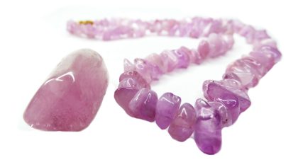 kunzite beads and necklace