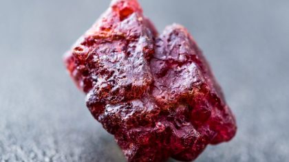 uncut red spinel crystal