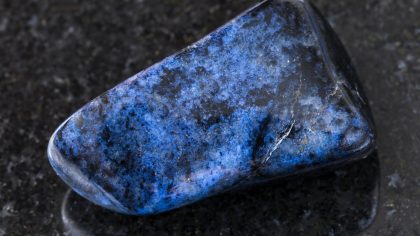 polished dumortierite gem